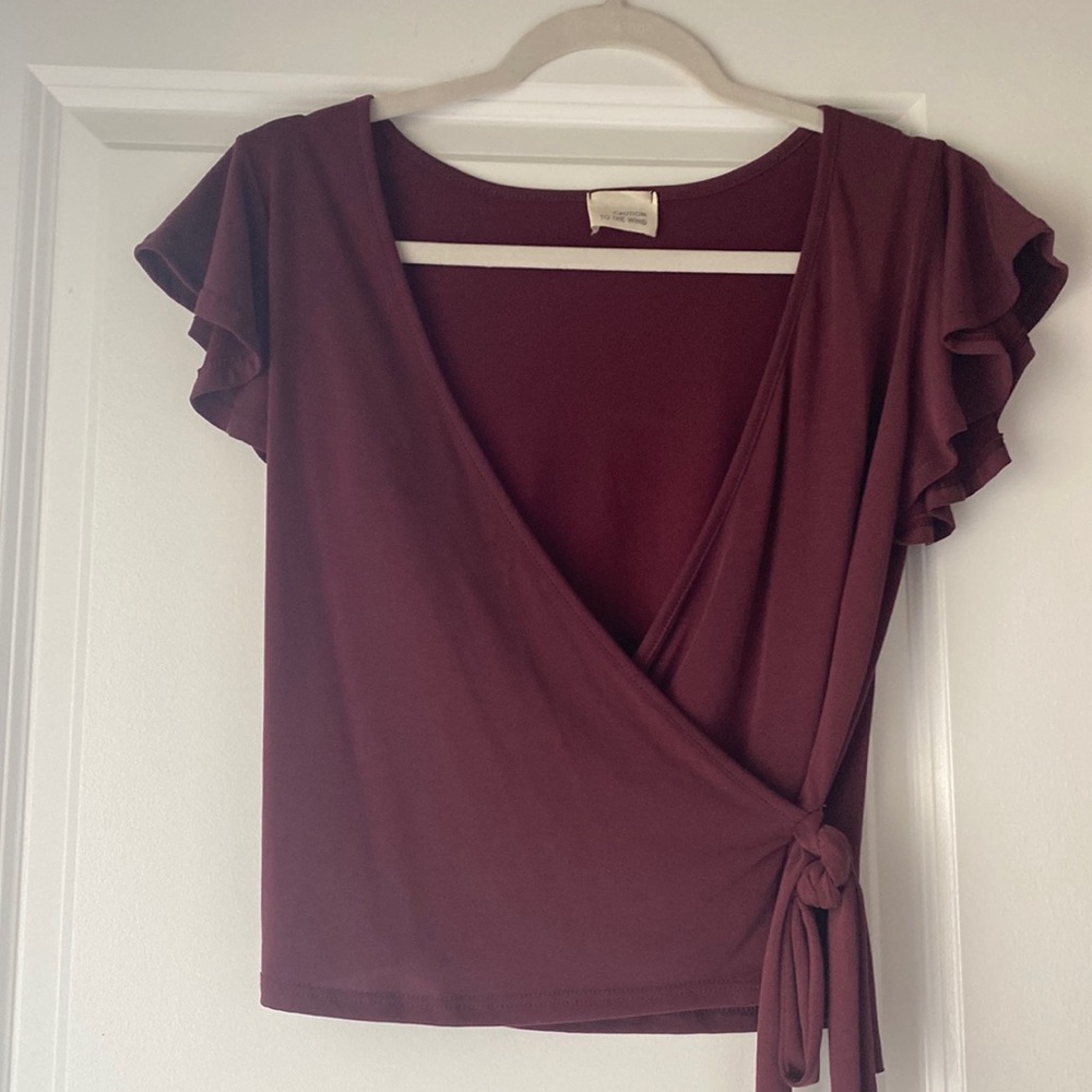 Womens Crossover Maroon top
